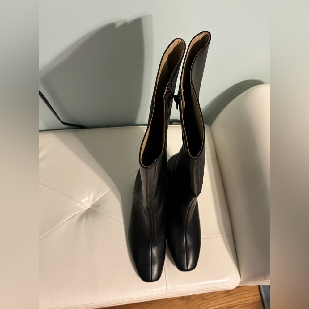 Ann Taylor Elegant Black Leather Knee-High Boots Size 8.5 Women New without Box - Picture 5 of 10